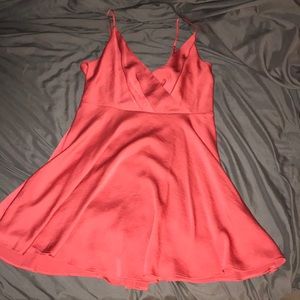 Salmon silk Express dress
